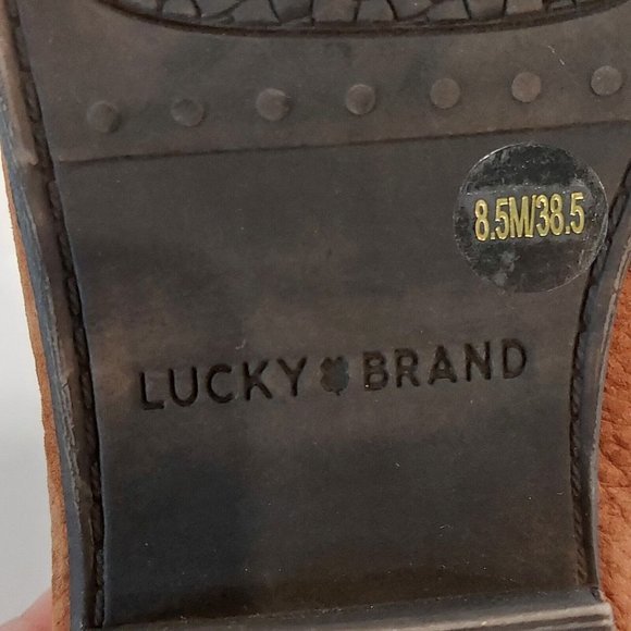 Lucky Brand Joelle Light Brown‎ Nubuck Leather Ankle Booties, Size 8.5 - Picture 7 of 8